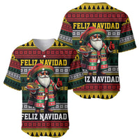 Mexican Santa Sombrero Baseball Jersey Feliz Navidad Mexico - Wonder Print Shop