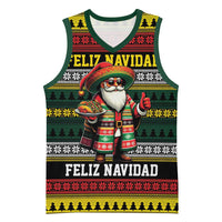 Mexican Santa Sombrero Basketball Jersey Feliz Navidad Mexico - Wonder Print Shop