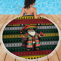 Mexican Santa Sombrero Beach Blanket Feliz Navidad Mexico - Wonder Print Shop