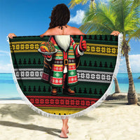 Mexican Santa Sombrero Beach Blanket Feliz Navidad Mexico - Wonder Print Shop