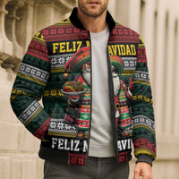 Mexican Santa Sombrero Bomber Puffer Jacket Feliz Navidad Mexico - Wonder Print Shop