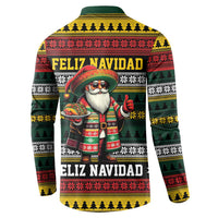 Mexican Santa Sombrero Button Sweatshirt Feliz Navidad Mexico - Wonder Print Shop