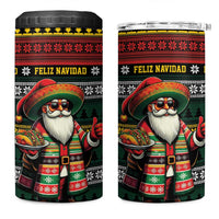 Mexican Santa Sombrero 4 in 1 Can Cooler Tumbler Feliz Navidad Mexico - Wonder Print Shop