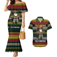 Mexican Santa Sombrero Couples Matching Mermaid Dress and Hawaiian Shirt Feliz Navidad Mexico - Wonder Print Shop