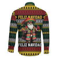 Mexican Santa Sombrero Family Matching Long Sleeve Bodycon Dress and Hawaiian Shirt Feliz Navidad Mexico - Wonder Print Shop
