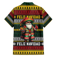 Mexican Santa Sombrero Family Matching Off The Shoulder Long Sleeve Dress and Hawaiian Shirt Feliz Navidad Mexico - Wonder Print Shop