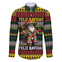Mexican Santa Sombrero Family Matching Off The Shoulder Long Sleeve Dress and Hawaiian Shirt Feliz Navidad Mexico - Wonder Print Shop