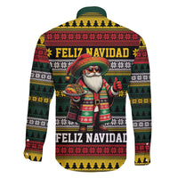 Mexican Santa Sombrero Family Matching Off The Shoulder Long Sleeve Dress and Hawaiian Shirt Feliz Navidad Mexico - Wonder Print Shop