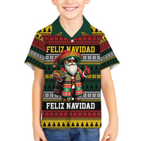 Mexican Santa Sombrero Family Matching Off The Shoulder Long Sleeve Dress and Hawaiian Shirt Feliz Navidad Mexico - Wonder Print Shop