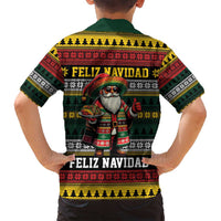 Mexican Santa Sombrero Family Matching Off Shoulder Maxi Dress and Hawaiian Shirt Feliz Navidad Mexico - Wonder Print Shop