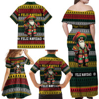 Mexican Santa Sombrero Family Matching Off Shoulder Maxi Dress and Hawaiian Shirt Feliz Navidad Mexico - Wonder Print Shop