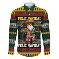 Mexican Santa Sombrero Family Matching Off Shoulder Short Dress and Hawaiian Shirt Feliz Navidad Mexico - Wonder Print Shop