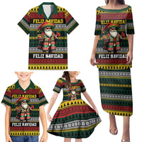 Mexican Santa Sombrero Family Matching Puletasi and Hawaiian Shirt Feliz Navidad Mexico - Wonder Print Shop