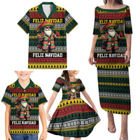 Mexican Santa Sombrero Family Matching Puletasi and Hawaiian Shirt Feliz Navidad Mexico - Wonder Print Shop