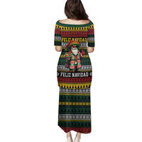 Mexican Santa Sombrero Family Matching Puletasi and Hawaiian Shirt Feliz Navidad Mexico - Wonder Print Shop