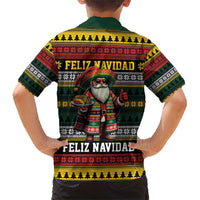 Mexican Santa Sombrero Family Matching Short Sleeve Bodycon Dress and Hawaiian Shirt Feliz Navidad Mexico - Wonder Print Shop