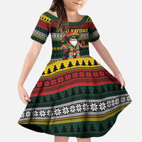 Mexican Santa Sombrero Family Matching Short Sleeve Bodycon Dress and Hawaiian Shirt Feliz Navidad Mexico - Wonder Print Shop