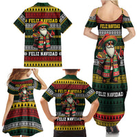 Mexican Santa Sombrero Family Matching Summer Maxi Dress and Hawaiian Shirt Feliz Navidad Mexico - Wonder Print Shop