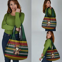 Mexican Santa Sombrero Grocery Bag Feliz Navidad Mexico - Wonder Print Shop