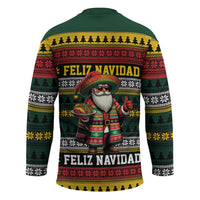 Mexican Santa Sombrero Hockey Jersey Feliz Navidad Mexico - Wonder Print Shop