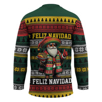 Mexican Santa Sombrero Hockey Jersey Feliz Navidad Mexico - Wonder Print Shop