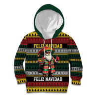 Mexican Santa Sombrero Kid Hoodie Feliz Navidad Mexico - Wonder Print Shop
