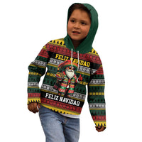 Mexican Santa Sombrero Kid Hoodie Feliz Navidad Mexico - Wonder Print Shop