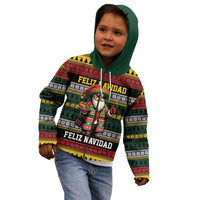 Mexican Santa Sombrero Kid Hoodie Feliz Navidad Mexico - Wonder Print Shop