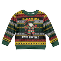 Mexican Santa Sombrero Kid Ugly Christmas Sweater Feliz Navidad Mexico - Wonder Print Shop