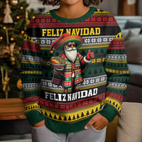 Mexican Santa Sombrero Kid Ugly Christmas Sweater Feliz Navidad Mexico - Wonder Print Shop