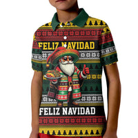 Mexican Santa Sombrero Kid Polo Shirt Feliz Navidad Mexico - Wonder Print Shop