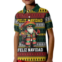 Mexican Santa Sombrero Kid Polo Shirt Feliz Navidad Mexico - Wonder Print Shop
