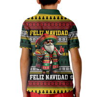Mexican Santa Sombrero Kid Polo Shirt Feliz Navidad Mexico - Wonder Print Shop