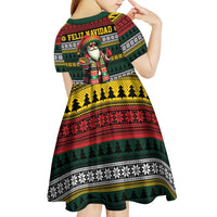 Mexican Santa Sombrero Kid Short Sleeve Dress Feliz Navidad Mexico - Wonder Print Shop
