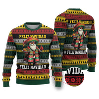 Mexican Santa Sombrero Ugly Christmas Sweater Feliz Navidad Mexico - Wonder Print Shop