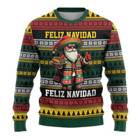 Mexican Santa Sombrero Ugly Christmas Sweater Feliz Navidad Mexico - Wonder Print Shop