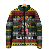 Mexican Santa Sombrero Padded Jacket Feliz Navidad Mexico - Wonder Print Shop