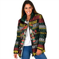 Mexican Santa Sombrero Padded Jacket Feliz Navidad Mexico - Wonder Print Shop