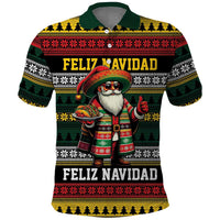 Mexican Santa Sombrero Polo Shirt Feliz Navidad Mexico - Wonder Print Shop