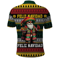 Mexican Santa Sombrero Polo Shirt Feliz Navidad Mexico - Wonder Print Shop