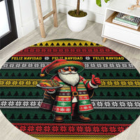 Mexican Santa Sombrero Round Carpet Feliz Navidad Mexico - Wonder Print Shop
