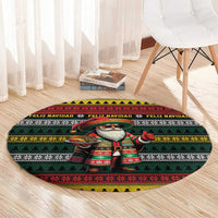 Mexican Santa Sombrero Round Carpet Feliz Navidad Mexico - Wonder Print Shop