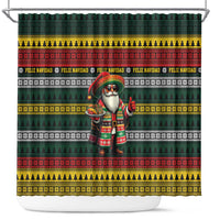 Mexican Santa Sombrero Shower Curtain Feliz Navidad Mexico - Wonder Print Shop
