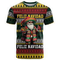 Mexican Santa Sombrero T Shirt Feliz Navidad Mexico - Wonder Print Shop