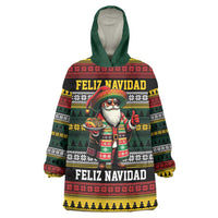 Mexican Santa Sombrero Wearable Blanket Hoodie Feliz Navidad Mexico - Wonder Print Shop
