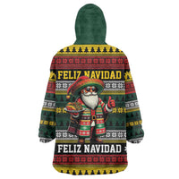 Mexican Santa Sombrero Wearable Blanket Hoodie Feliz Navidad Mexico - Wonder Print Shop
