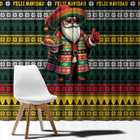 Mexican Santa Sombrero Window Curtain Feliz Navidad Mexico - Wonder Print Shop