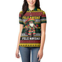 Mexican Santa Sombrero Women Polo Shirt Feliz Navidad Mexico - Wonder Print Shop