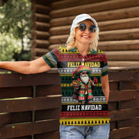 Mexican Santa Sombrero Women Polo Shirt Feliz Navidad Mexico - Wonder Print Shop