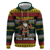 Mexican Santa Sombrero Zip Hoodie Feliz Navidad Mexico - Wonder Print Shop